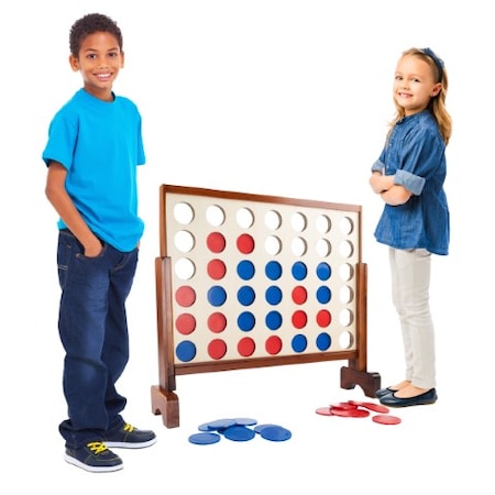 Toy Time 4-In-A-Row-Giant Classic Wooden Toy for Indoor and Outdoor Strategy and Skill Game for Kids/ Adults 571008SRH